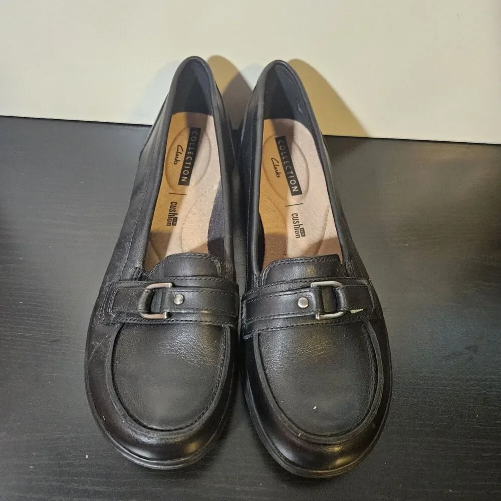 Clarks Black Cheyn Marie Loafer Womens Size 7 Soft Cushion Y2K Office Career